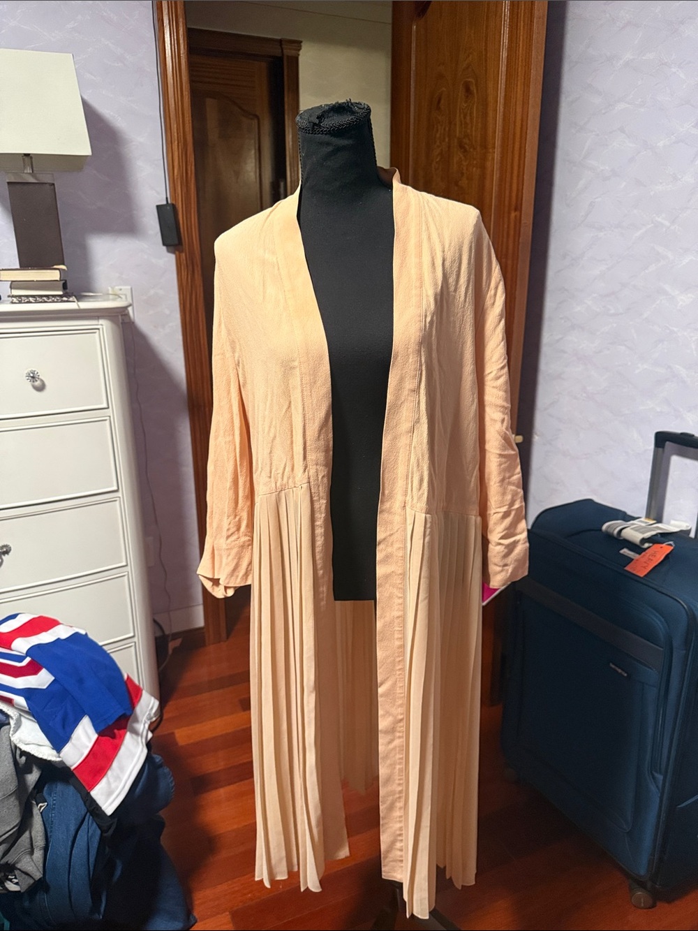 Zara Woman Peach Open-Front Lightweight Jacket